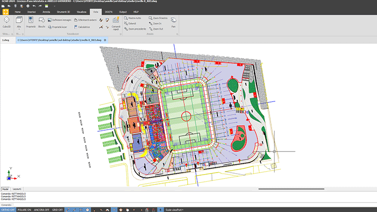 funzioni del software gcad cad topografico con modulo docfa e render