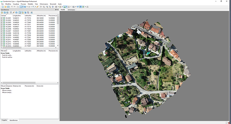 generazione nuvole di punti dense - software metashape strumenti topografici