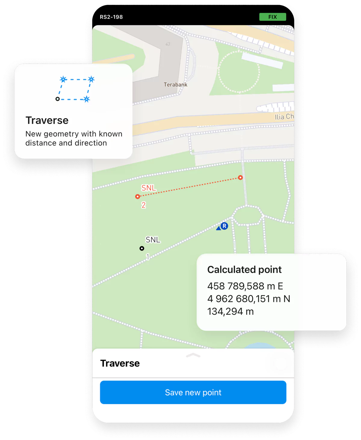 geometrie inverso e trasversale app emlid flow strumenti topografici