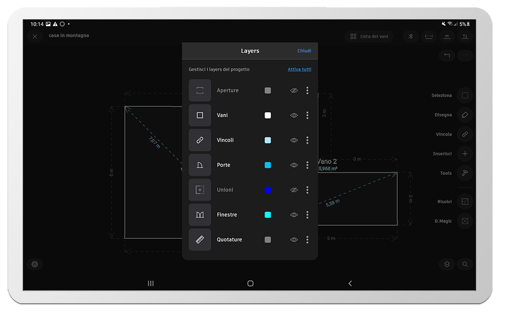 gestione dei layers software rilievo strumenti topografici