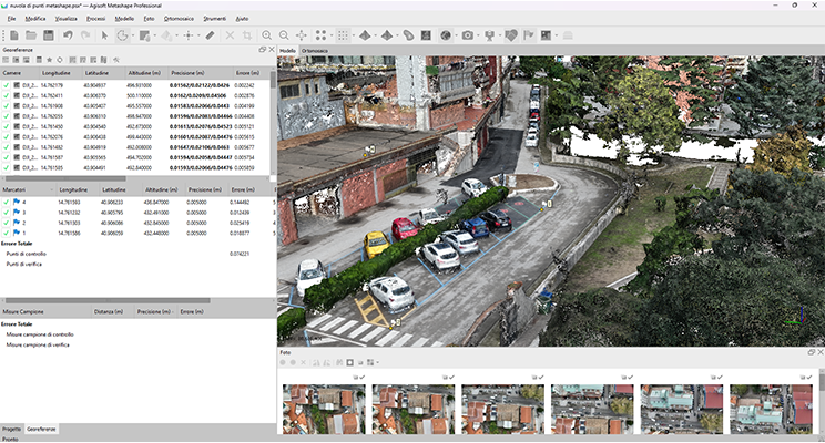 importazione gcp per nuvola di punti georeferenziata - software metashape strumenti topografici