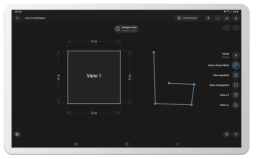 menu disegna vani software rilievo strumenti topografici