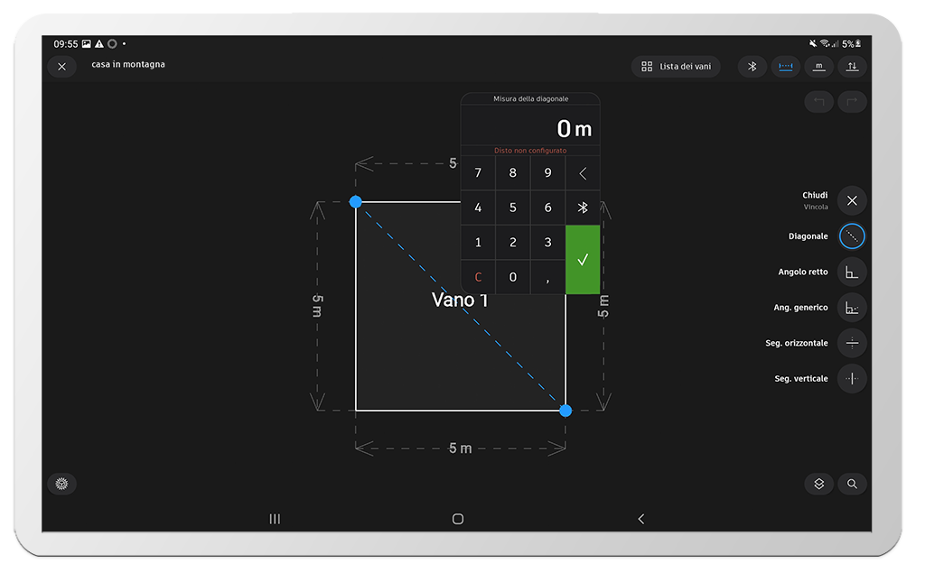 menu vincola vani software rilievo strumenti topografici