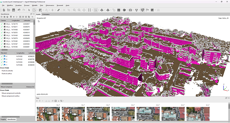 nuvole di punti e classificazione integrata - software metashape strumenti topografici