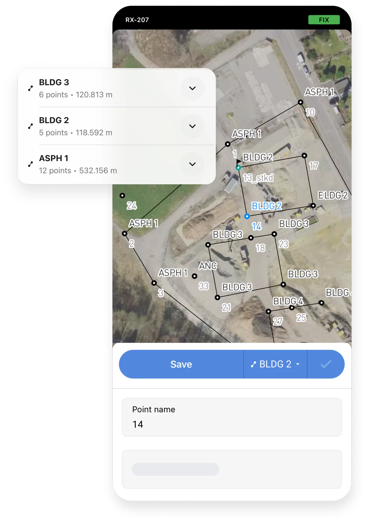punti e linee con codici di rilievo app emlid flow strumenti topografici