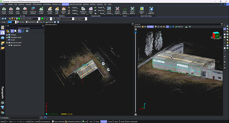 topografo modulo e nuvole di punti e missioni di volo strumentitopografici