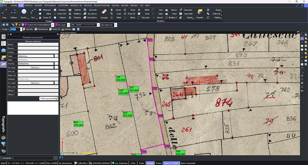 topografo software gestione riconfinamenti strumenti topografici