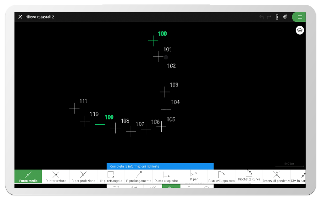 tpad app topografica calcolo di punti cogo - strumenti topografici