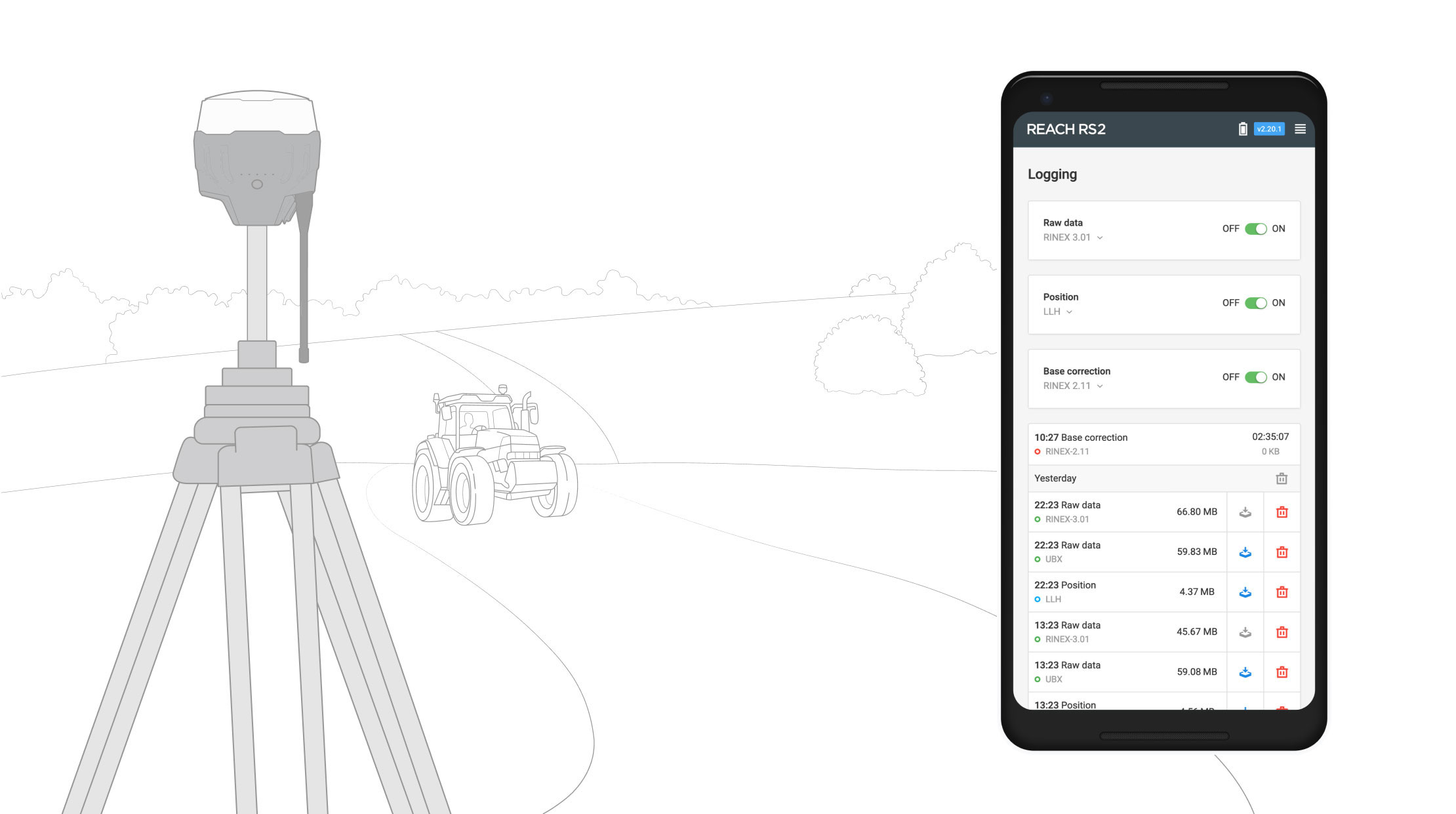 Logging su Emlid Reach View