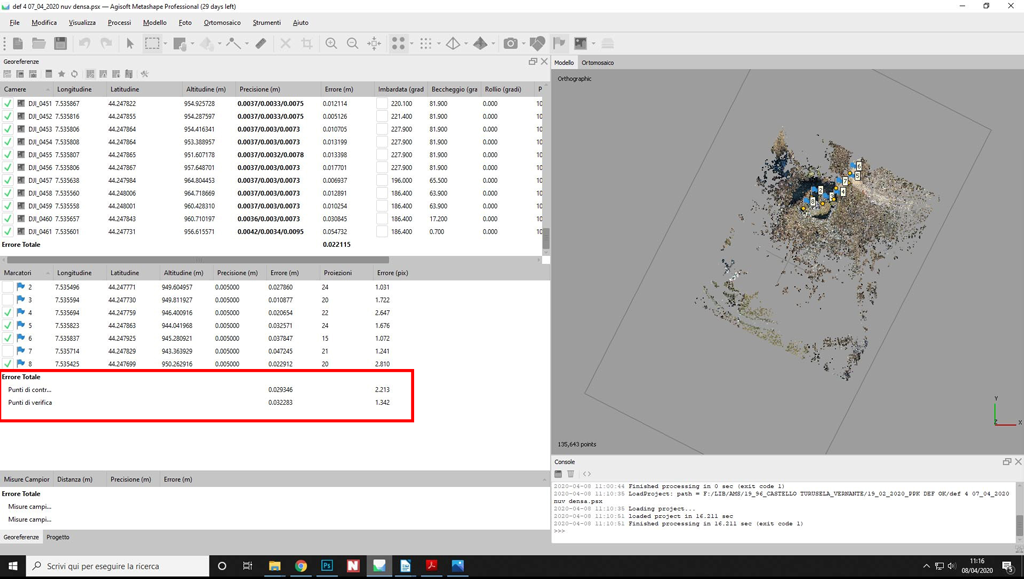 rilievo con precisione centimetrica
