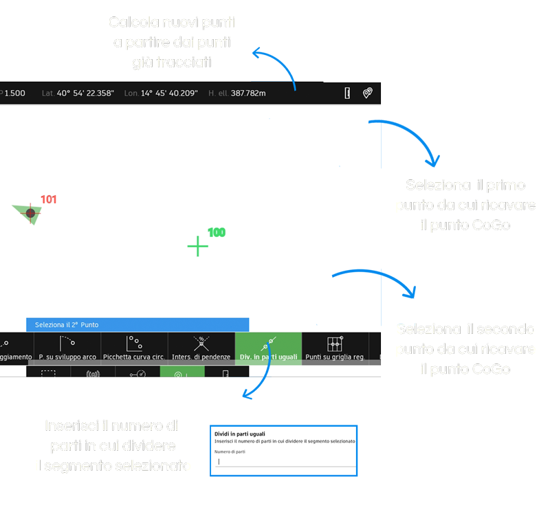 Calcolo di nuovi punti CoGo - TPad