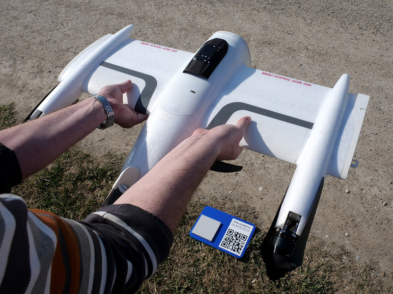 Dettaglio payload ala fissa Trinity F90+