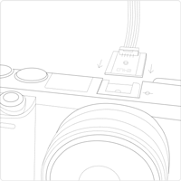 Connessione tramite cavo hot shoe ad Emlid Reach M+