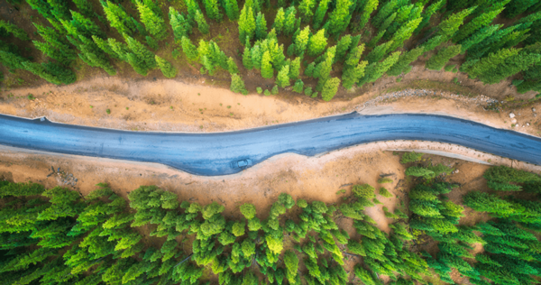 Immagine strada scattata con DJI Phantom 4 RTK