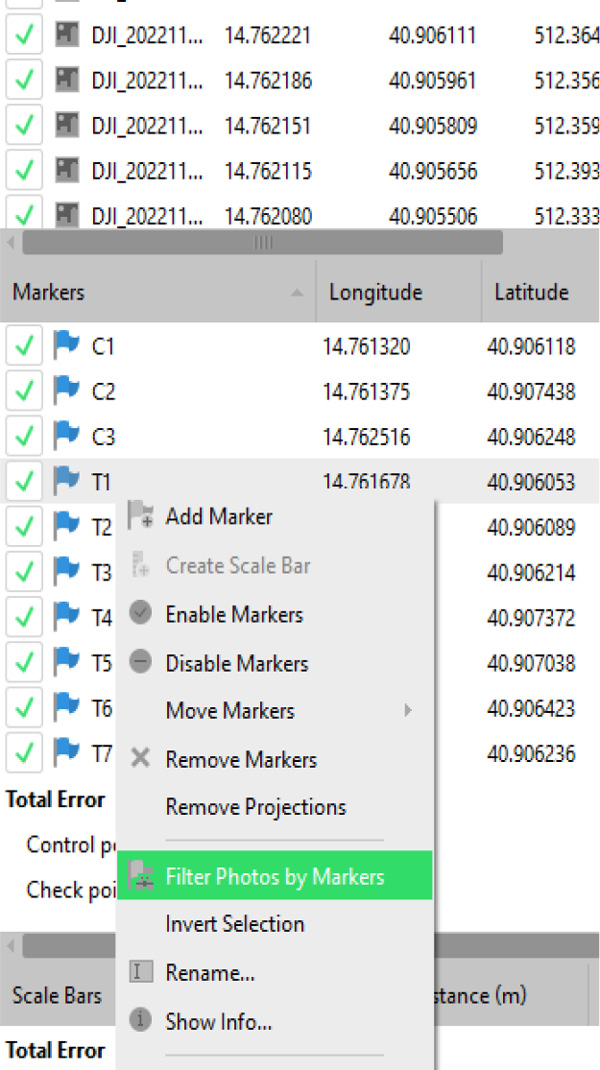 comando-filtra-foto-per-marker-in-metashape